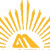 Yellow pixelated sunburst with radiating lines and a triangular base on a white background.