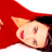 Static 48x48 pixel icon showing a close-up of a person's face with red hair and visible facial features against a solid red background.