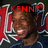 A person in a dark blue shirt with red and white patterns smiles broadly across four animated frames, text changes from 'KENNY' to 'IS MY HERO!!'