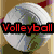 Pixelated volleyball image with red 'Volleyball' text overlay on left, Spongebob Squarepants face with green 'Look' text in center, and heart-shaped candy background with purple 'Into' text on right.