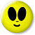 A yellow alien face emoji with large black eyes and a smile on the left, next to green text reading "Original Icons .com" on a dark green background on the right.