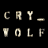 Animated sequence of text displaying 'CRY_' and 'WOLF' in a pattern with varying brightness levels