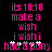 Pixelated pink text on black background reads 'ibs 10:10 make a wish i wish i had a pony' with two white star-like symbols below 'had a pony'.