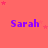 identical purple 'Sarah' text labels on a coral background with scattered pink stars, partially cropped on the right