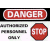 A 50x50 pixel animated contact sheet showing two frames of a warning sign-themed buddy icon with red stop signs and text elements on white and green backgrounds.