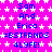 Pixelated icon with bright pink background, white stars, and blue text repeating 'Sam And Erica =BSTRNDS 4LYFE!' in multiple