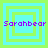 Four identical square display layered cyan and lime green borders with purple text reading 'Sarahbear' over a light green background
