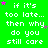 Green background with white pixelated text repeating 'if it's too late... then why do you still care' and scattered pink/purple star shapes.