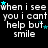 Black background with repeated white text 'when i see you i cant help but smile' and small cyan stars scattered throughout.