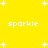 Yellow background with white pixelated text and star shapes scattered across the image.