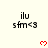 Pixelated text 'ilu sfm<3' appears in three above red heart symbols on a light background, with the bottom partially obscured by a gray rectangle