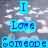 Blue text "I Love Someone" appears over a background of light blue and white hearts on gray.