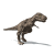 Animated sequence of a brown T-Rex dinosaur in various walking and roaring poses against white background.
