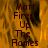 A static image with text 'Matt Fires Up The Flames' over a fiery orange and brown background, with a gray rectangular area on the right side.