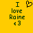 Yellow background with green pixelated text reading "I love Roine <3" and a black heart outline above the text, displayed in two identical frames.