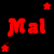 A static pixel art icon split into four quadrants with red and black text on contrasting backgrounds, featuring star symbols.