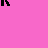 pink and light pink squares displays evolving black text fragments forming 'KARLY' with pixelated patterns in the background