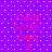 Purple background with white dots and pink text reading Polka Dottie Dino :3 in four identical