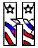 Animated sequence of stylized 'H' shapes with star motifs, striped patterns, and color variations across frames.