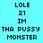 Pixelated text on cyan background with two identical vertical of words, one slightly brighter than the other