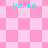 Pixelated pink and white checkered pattern with cyan text 'kailee' repeated four times across the image.