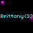 A static digital image displays repeated cyan text "Brittany<33" on a black background with scattered purple and pink stars.