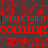 Red and gray pixelated text repeats 'INDEED SAHIT' above 'comingcomingcoming' in a static pattern with no visible motion.