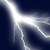 A lightning bolt animation on a dark blue background with white and light gray streaks, displayed in a of four