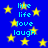 Blue background with yellow stars and repeated light blue text reading live, life, love, laugh in a pattern