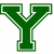 Green pixelated letter Y with white outline on white background, rendered in low-resolution digital style.