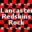 Red and black checkered background with repeated white text 'Lancaster', 'Redskins', 'Rock' in pixelated font across two identical horizontal sections.