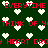 Pixelated green background with white heart shapes and red text repeating 'EVERYTIME THINK OF Y' HEART DRO' in a pattern