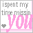 A 48x48 pixel animated contact sheet showing two frames of a buddy icon with text and heart symbols, where the left frame has a gray heart and the right frame shows a pink heart.