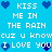 Pixelated blue background with white text and dark blue hearts arranged in a repeating pattern.
