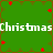 Green background with brown lines and red star-like shapes, featuring repeated white text "Christmas" in pixelated font