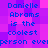 Pixelated text on a purple-pink gradient background reads "Danielle Abrams is the coolest person ever" in blue letters.