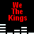 Red text "We The Kings" appears in four quadrants over white horizontal bars on a black background, with visible animation changes across frames.
