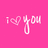 A static pixel art image with a pink and black color scheme, featuring text and a heart symbol arranged in a -like composition