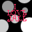 Animated icon with pink text "I LOVE JALE" over black background of gray and white circles, showing subtle animation changes in circle positions.
