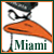 Pixelated icon shows orange mushroom with dark stem, black top, and green text reading Miami on white background.