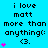A static digital image with a bright cyan background displays repeated text and animated pink heart symbols. The text reads "i love matt more than anything: <3." in black pixelated font, arranged across three of three identical copies each