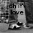 Pixelated grayscale image with text 'oh it's love' overlaid on a blurred background featuring indistinct shapes and light/dark contrasts.