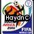 Animated FIFA World Cup-themed icon featuring a soccer player in orange jersey with red stripe, green and blue background, and changing text overlays.