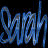 Pixelated blue text logo on black background with visible dithering and anti-aliasing effects, appearing as a single frame from an animated contact sheet.
