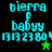 Pixelated text displays 'tierra babyy 13132380' with a star symbol, shown in four variations of background color and star color.