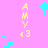 Yellow text 'AMY' and '<3' on pink background with cyan square animations; multiple identical copies arranged in pattern
