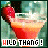 A pixelated cocktail glass with red-orange liquid and a strawberry garnish, displaying 'HILD THANG!' text below.