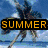 Six pixelated beach-themed with orange text overlays reading 'SUMMER 08 IS GONNA BE GREAT!' against tropical backgrounds