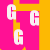 A static image with a bright yellow background featuring large pink and white text elements spelling 'Gabby' in multiple styles.