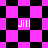 Pixelated icon with pink and black checkered background, four instances of the text 'Jill' in white pixelated font, and a diamond-shaped pattern overlay.